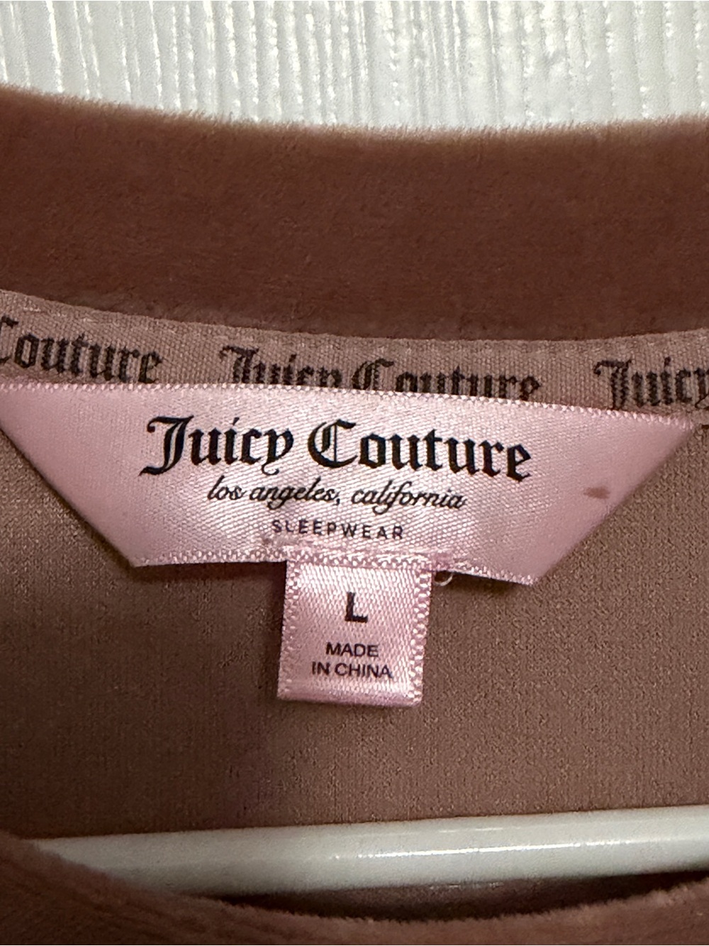 Juicy Couture Women Sleepwear L Rose Pink 2 Pc Pajama Set Velour JUICY Spellout - Picture 4 of 12